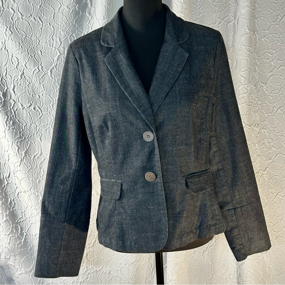 Fashion Bug Dark Denim 2 Button Blazer Size 10